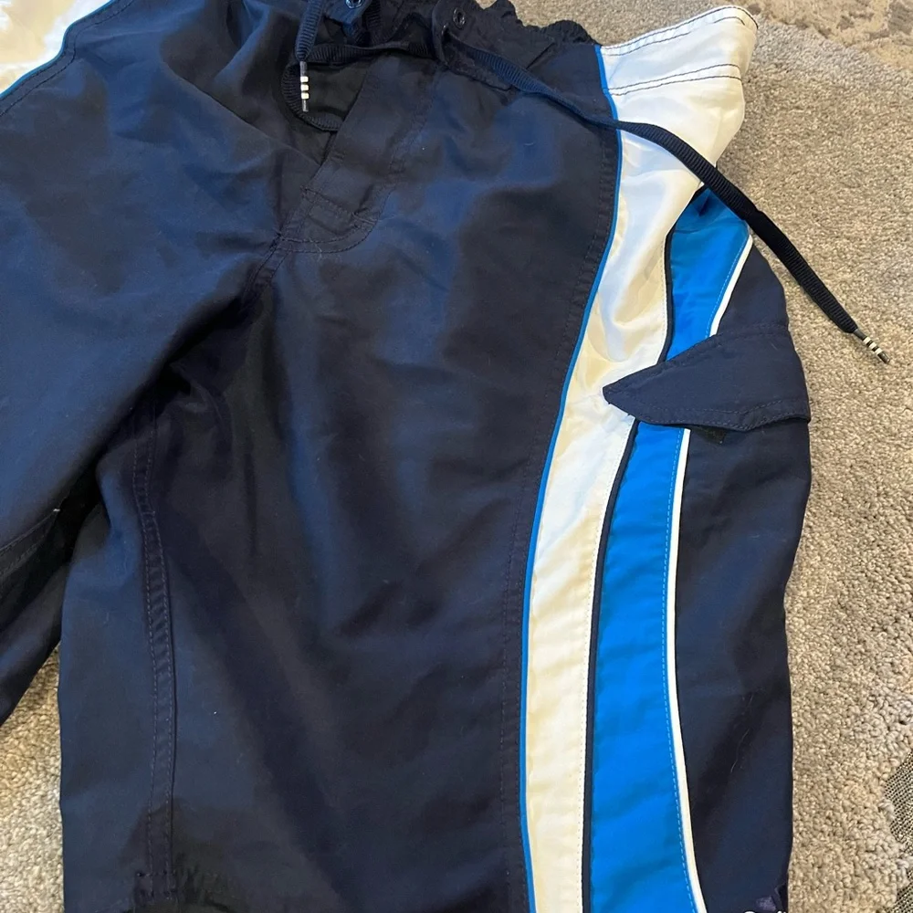 Men’s Adidas Swim Trunks Size 34 Black Blue White‎ - Picture 3 of 9